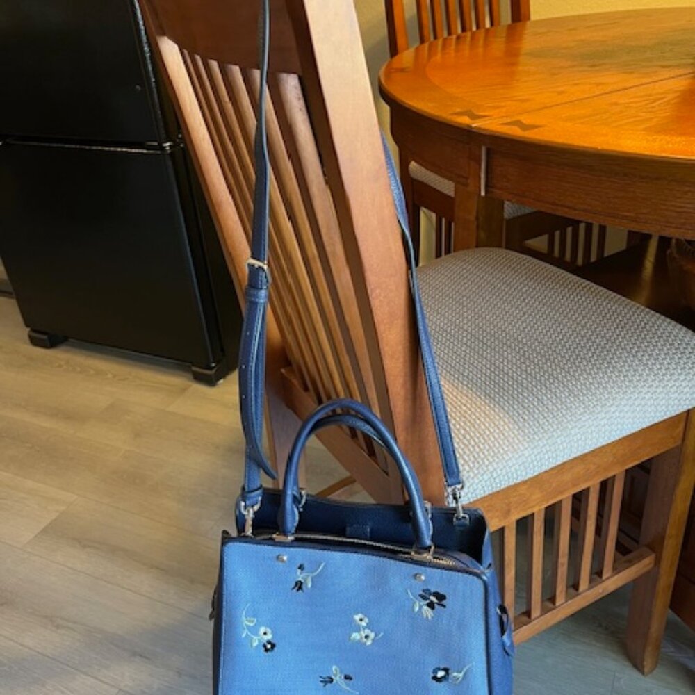 Kate Spade two tone blue with embroidery flowers